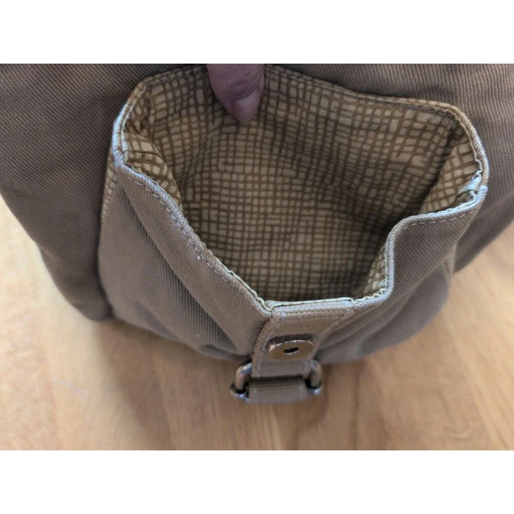 Vintage Y2K Fossil Canvas Crossbody Bag Khaki Tan Utility Messenger Purse Small